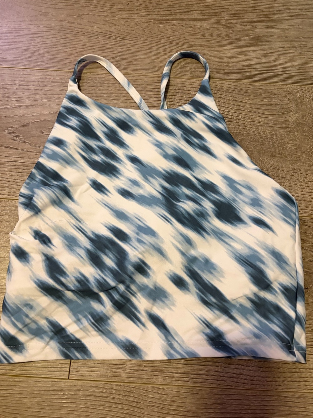Womenʼs Blue and White Cropped tank